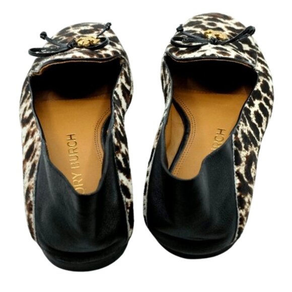 TORY BURCH~Leopard Print Calf Hair Apron Toe Loafers~WOMENS LEATHER SHOES SIZE 9 - Picture 5 of 7